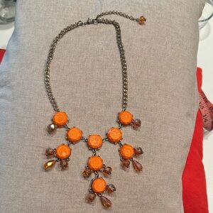 Elegant Orange Statement Necklace